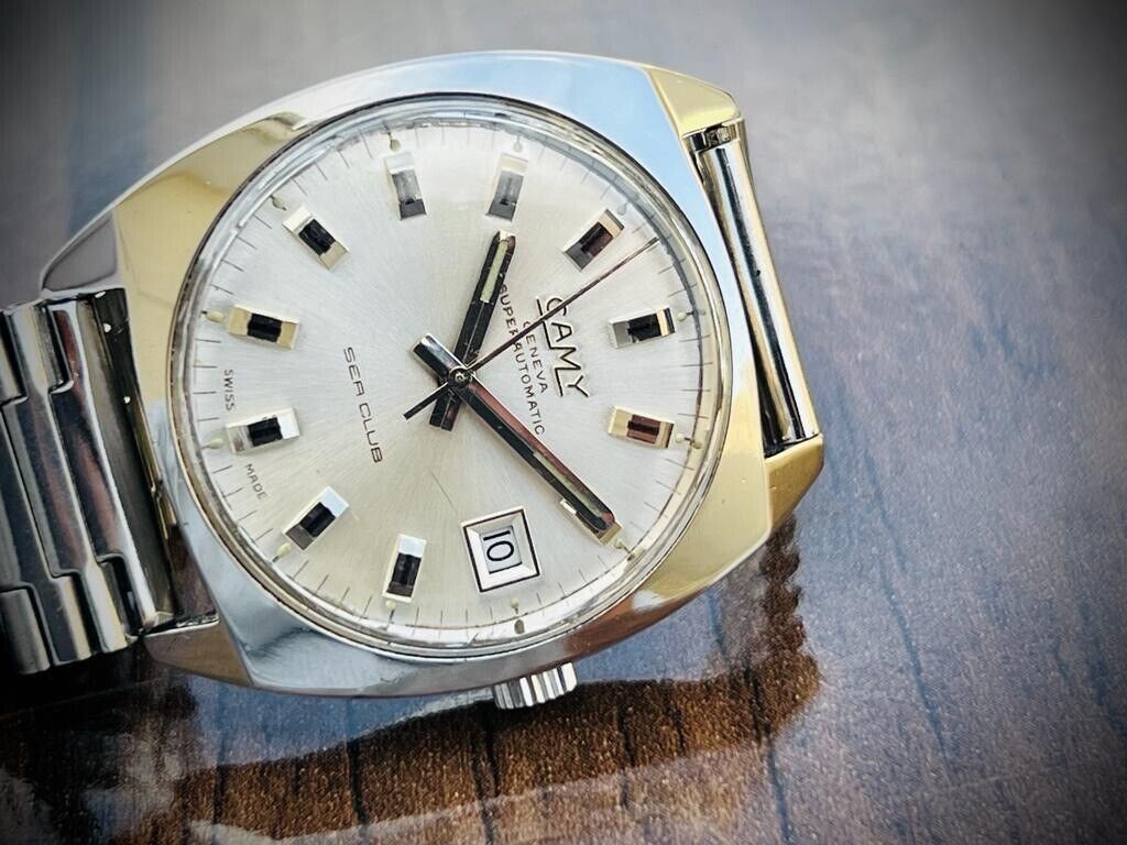 Gold Camy Geneve Superautomatic Incabloc Vintage Camy Geneve Sea