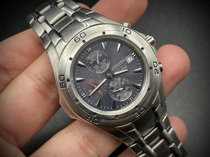 Vintage Citizen Chronograph 10 Bar Gents Watch, Japan made Quartz - Grab A Watch Co
