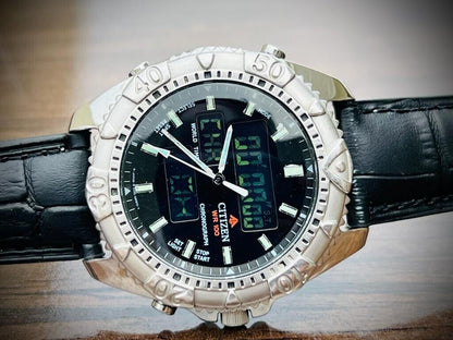 Vintage Citizen Digital 100m World time Mens Watch 41mm, - Grab A Watch Co