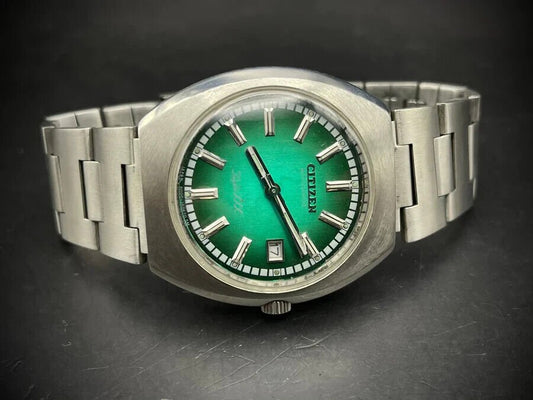 Vintage Citizen Tiger xxx 6000 Green Gem Dial 36mm Automatic Gents Watch, Japan - Grab A Watch Co