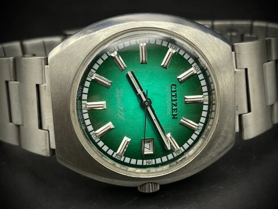 Vintage Citizen Tiger xxx 6000 Green Gem Dial 36mm Automatic Gents Watch, Japan - Grab A Watch Co