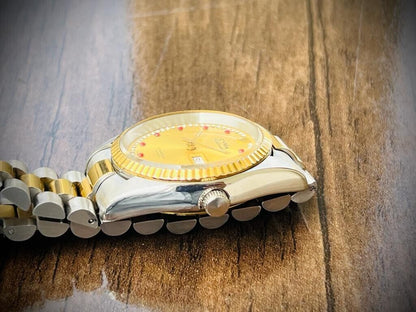 Vintage Cyma Cymaflex Ruby & Diamond Dial President Automatic Mens Watch, 36mm - Grab A Watch Co