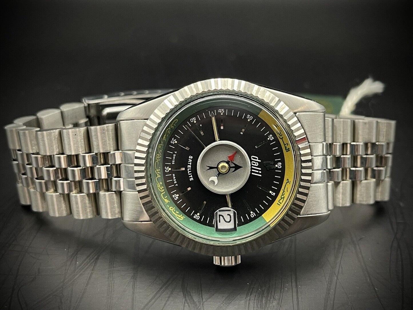 Vintage Dalil Muslim Satellite 1970’s NOS Mens Watch, ETA 2824, Swiss Made 35mm - Grab A Watch Co