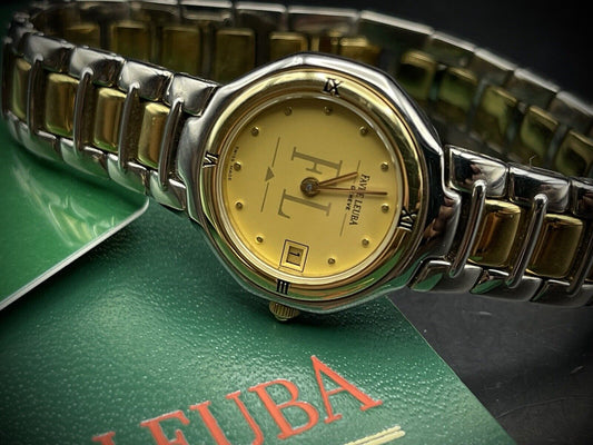 Vintage Favre Leuba Geneve 2/Tone Gold Ladies Watch Luxury Quartz, Swiss Made - Grab A Watch Co