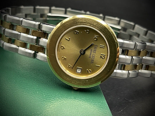 Vintage Favre Leuba Geneve 2/Tone Gold Ladies Watch Luxury Quartz, Swiss Made - Grab A Watch Co