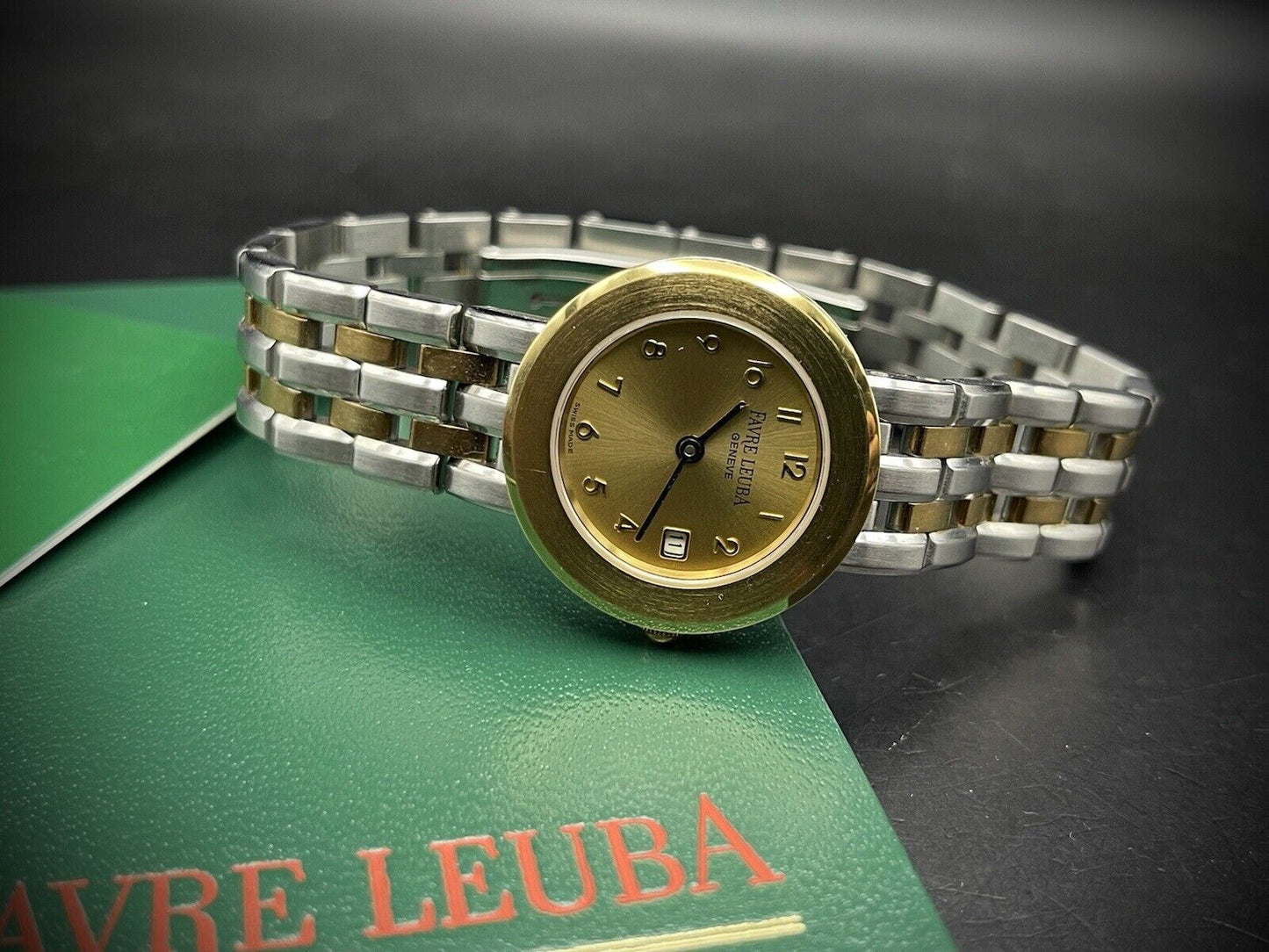 Vintage Favre Leuba Geneve 2/Tone Gold Ladies Watch Luxury Quartz, Swiss Made - Grab A Watch Co