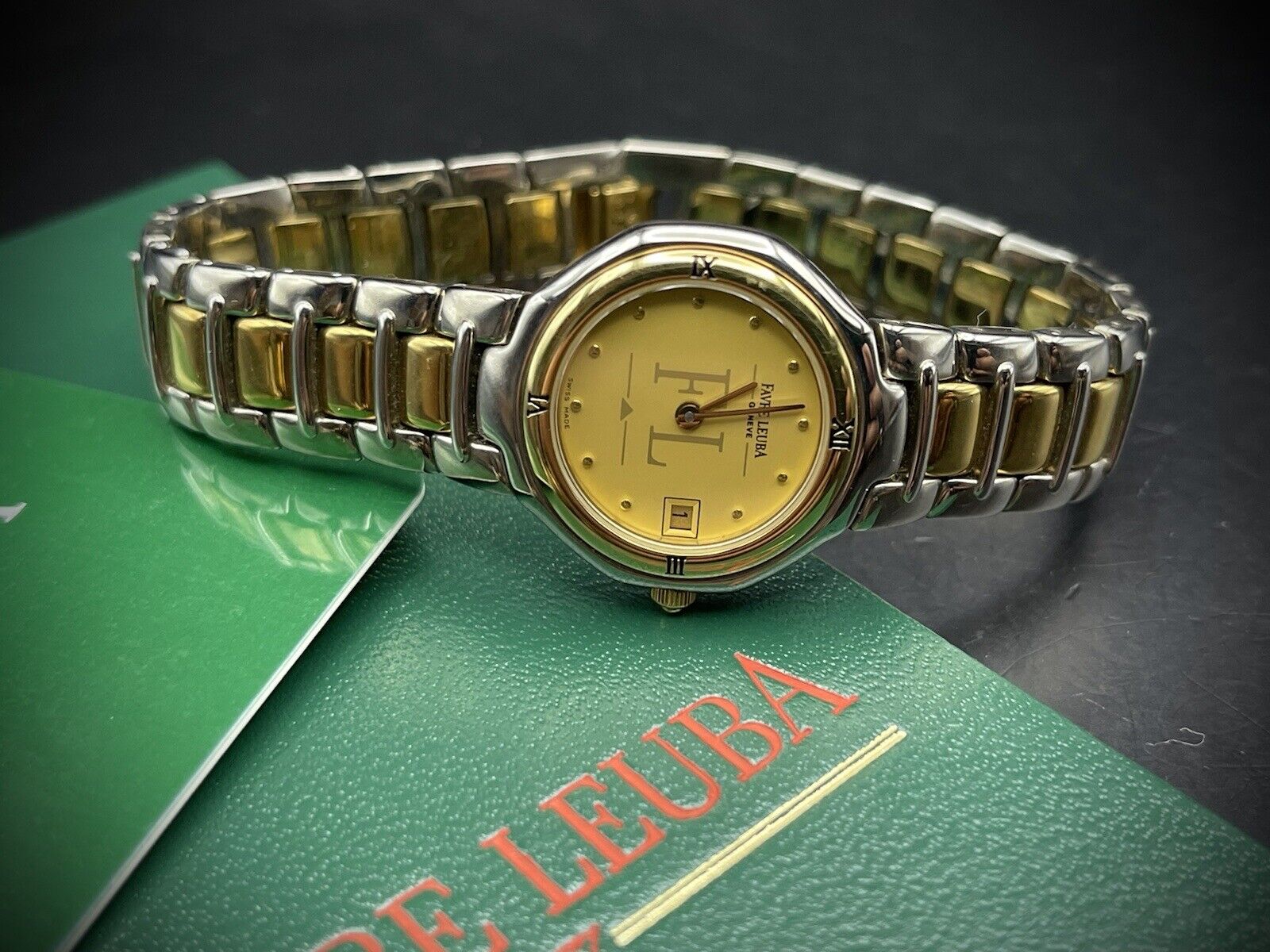 Vintage Favre Leuba Geneve 2/Tone Gold Ladies Watch Luxury Quartz, Swiss Made - Grab A Watch Co