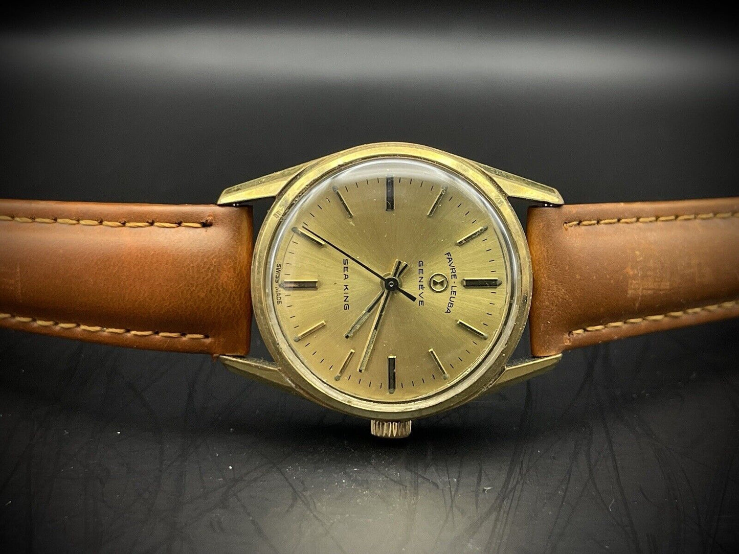 Vintage Favre Leuba Geneve Sea King Manual Wind Mens Watch Boy Size 30mm - Grab A Watch Co