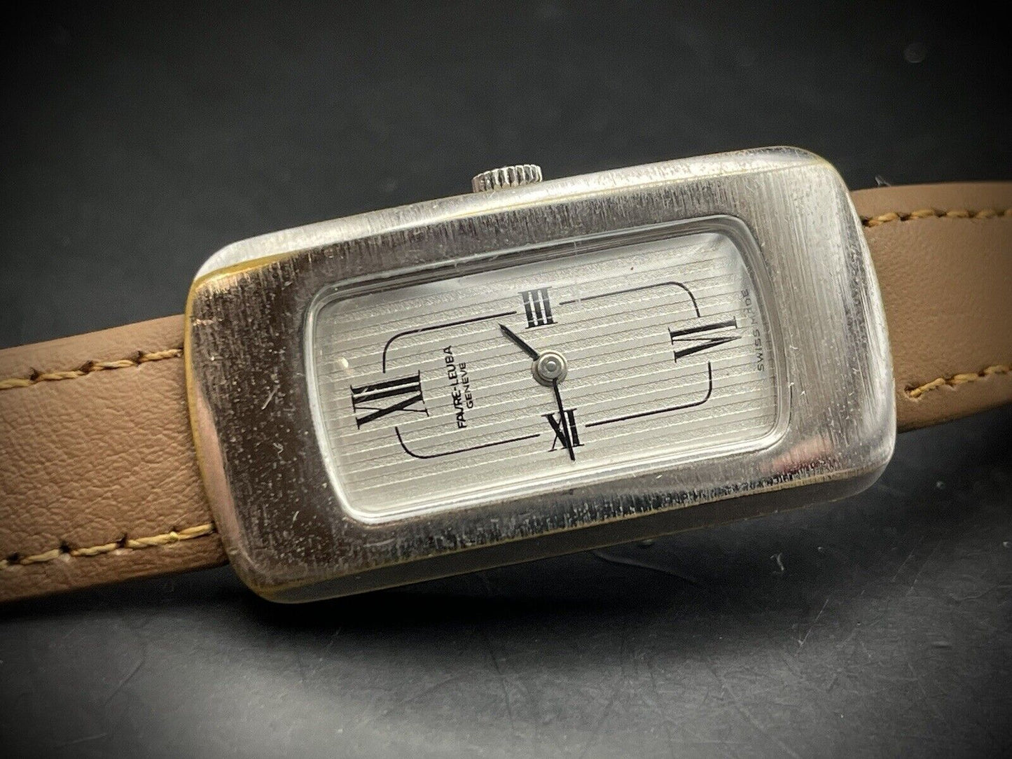 Vintage Favre Leuba Roman Dial Rectangle Manual Wind Ladies Watch, Swiss made - Grab A Watch Co