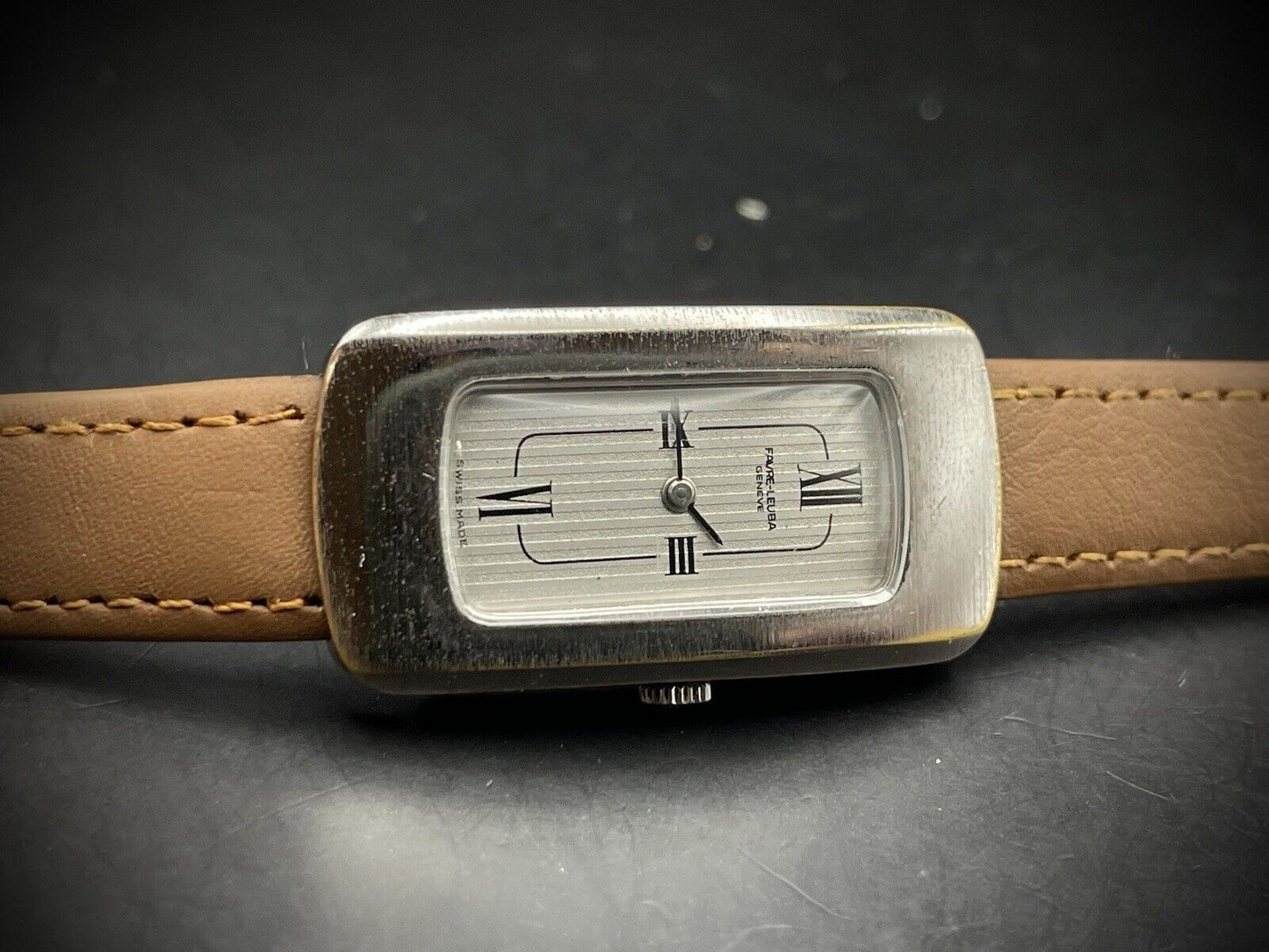 Vintage Favre Leuba Roman Dial Rectangle Manual Wind Ladies Watch, Swiss made - Grab A Watch Co