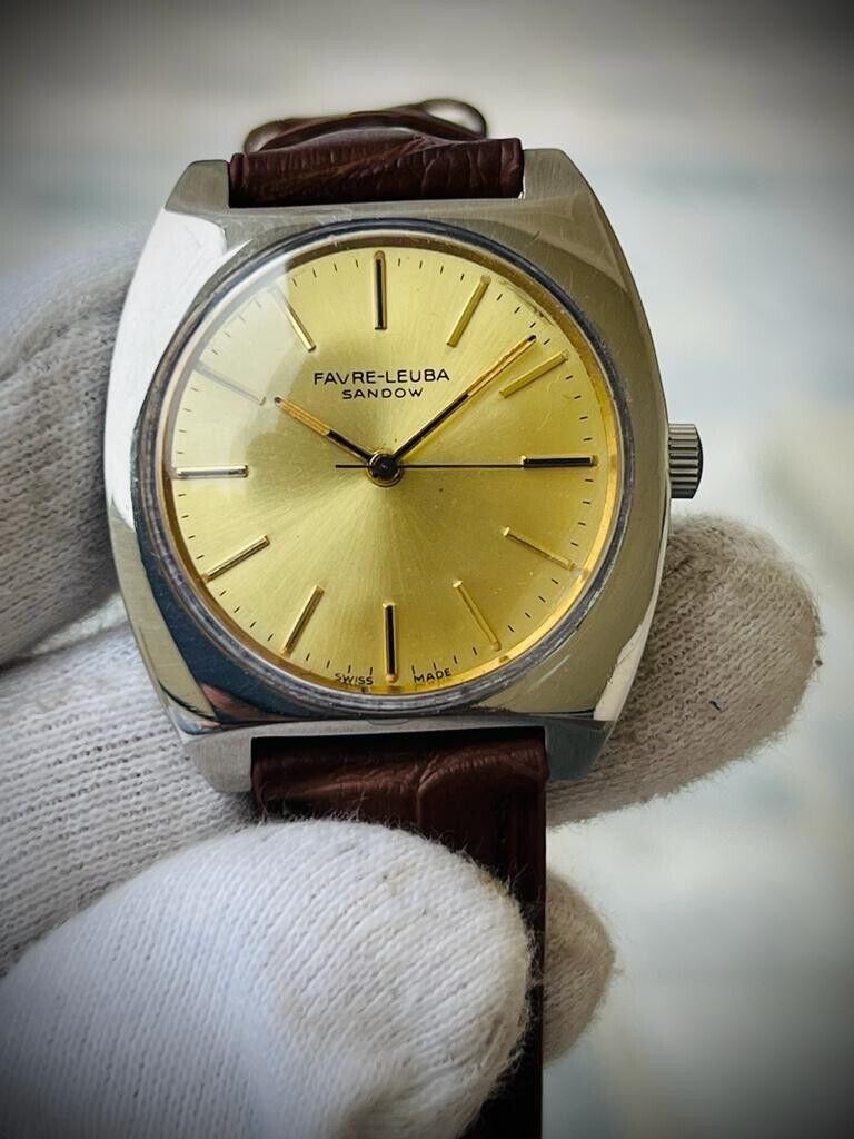 Vintage Favre Leuba Sandow Manual Wind Mens Watch 35mm Perfect, Swiss Made - Grab A Watch Co