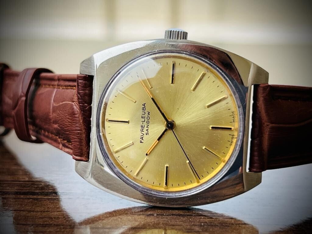 Vintage Favre Leuba Sandow Manual Wind Mens Watch 35mm Perfect, Swiss Made - Grab A Watch Co