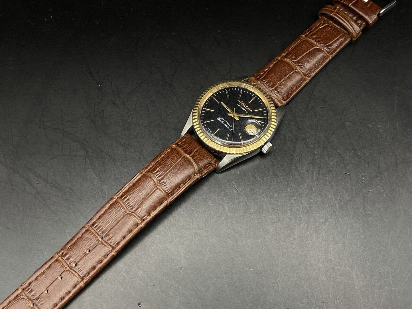 Vintage Felca Sportmaster X Black Dial, ETA 2834 Automatic 37mm Mens Watch,Swiss - Grab A Watch Co