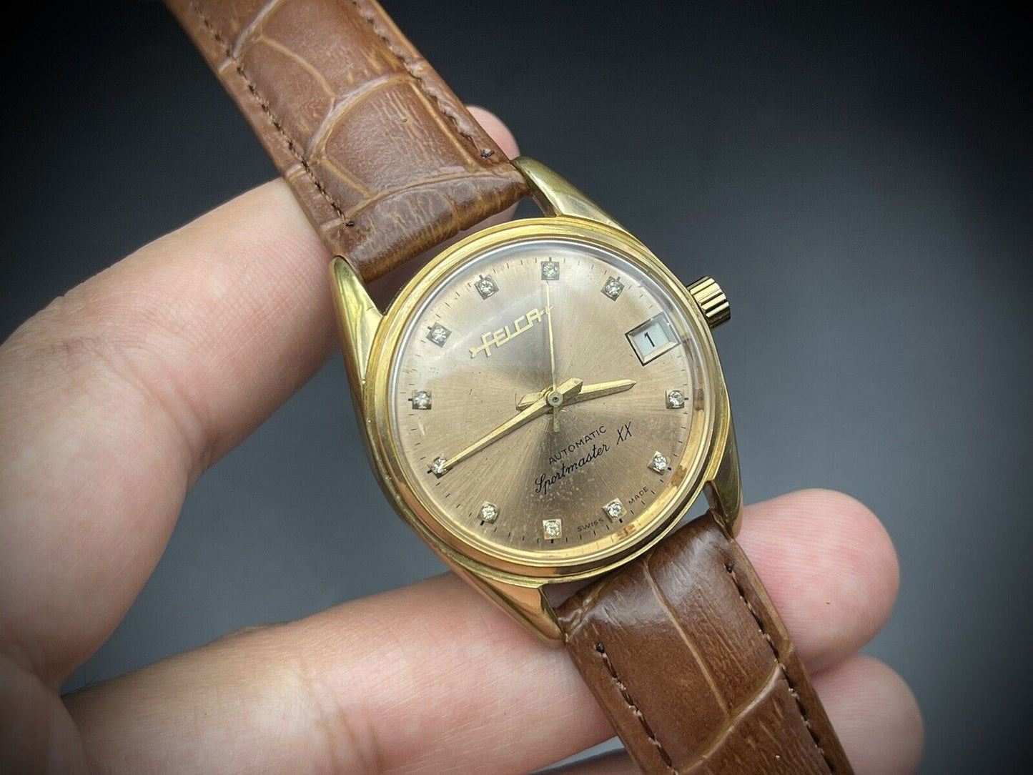 Vintage Felca Sportmaster XX Rare Diamond Dial, 2834-2 Automatic 34mm Watch - Grab A Watch Co