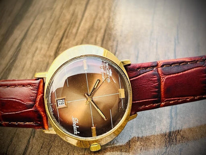 Vintage Fortis Skylark hifi-matic Brown Dial 39mm Automatic Gents Watch, Swiss - Grab A Watch Co