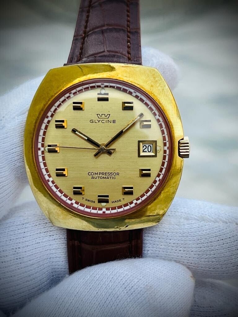 Vintage Glycine Compressor 1960’s Automatic Mens Watch 313.112 Swiss 38mm - Grab A Watch Co