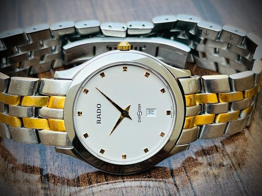 Vintage NOS Rado Diastar 2/Tone Quartz Gents Watch 33mm, Swiss Perfect 160.04383 - Grab A Watch Co