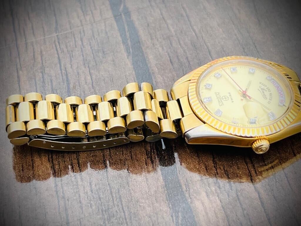 Vintage NOS West End Co President Diamond 37mm All Gold, Automatic Gents Watch - Grab A Watch Co