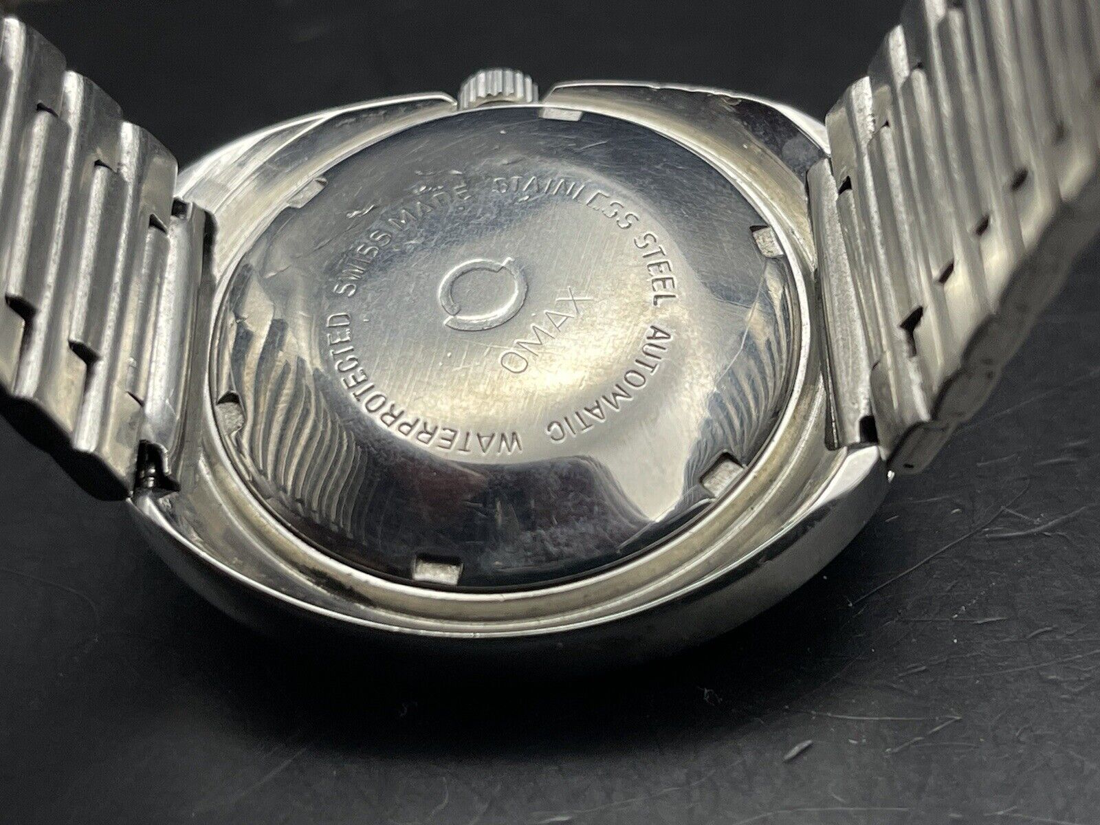 Vintage Omax Automatic Black Diamond Dial 36mm Gents Watch, Swiss Made - Grab A Watch Co