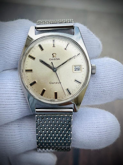 Vintage Omega Geneve Date 136.041 Manual Wind Cal.613 Gents Watch, Swiss 34mm - Grab A Watch Co