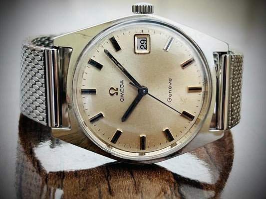 Vintage Omega Geneve Date 136.041 Manual Wind Cal.613 Gents Watch, Swiss 34mm - Grab A Watch Co