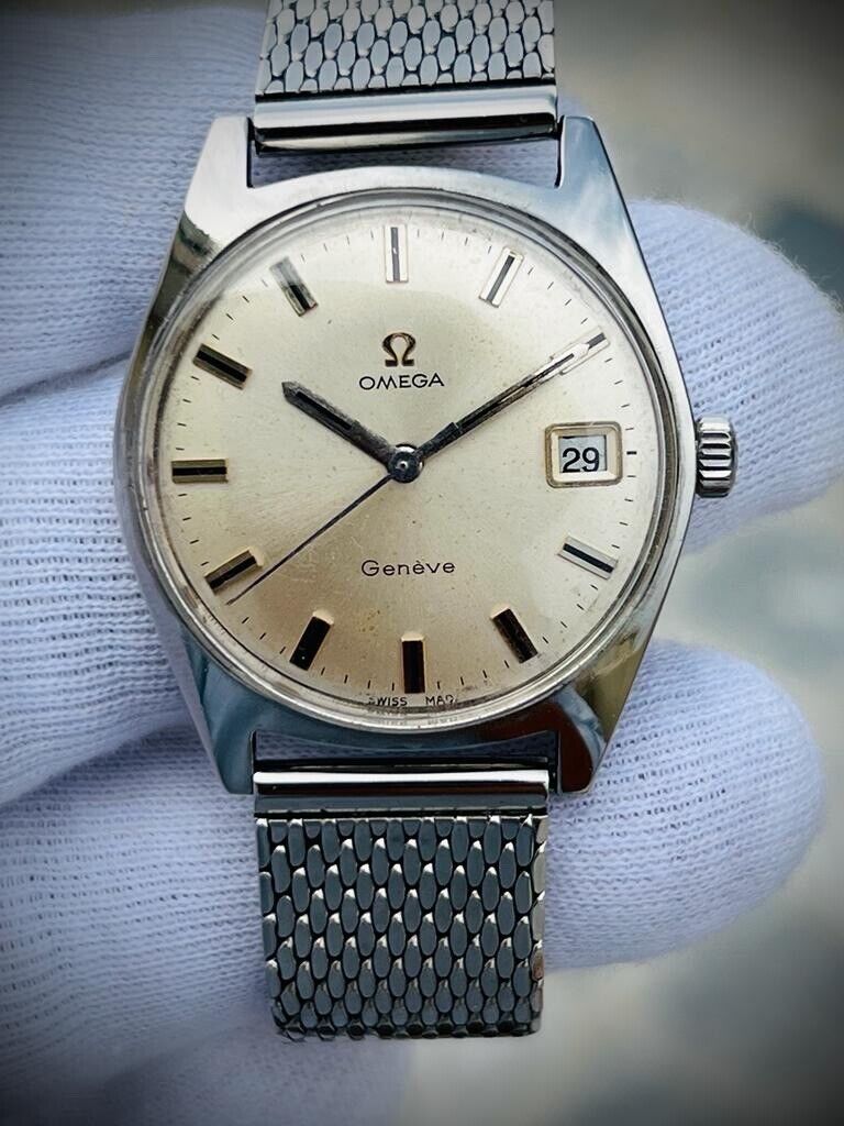 Vintage Omega Geneve Date 136.041 Manual Wind Cal.613 Gents Watch, Swiss 34mm - Grab A Watch Co