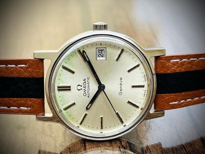 Vintage Omega Geneve Date 166.0163 Automatic Cal.1012 Gents Watch, Swiss 35mm - Grab A Watch Co