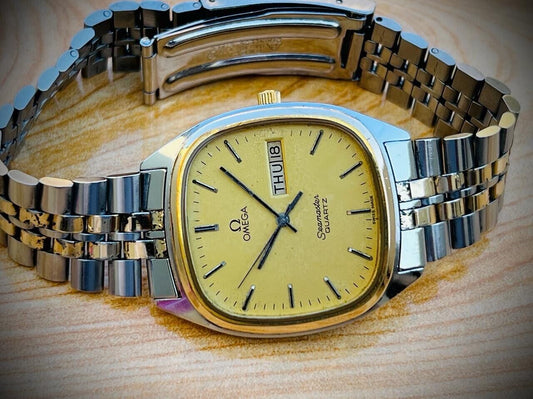 Vintage Omega Seamaster 2/Tone Dial Quartz Cal.1425 Gents Watch 35mm, Slim - Grab A Watch Co