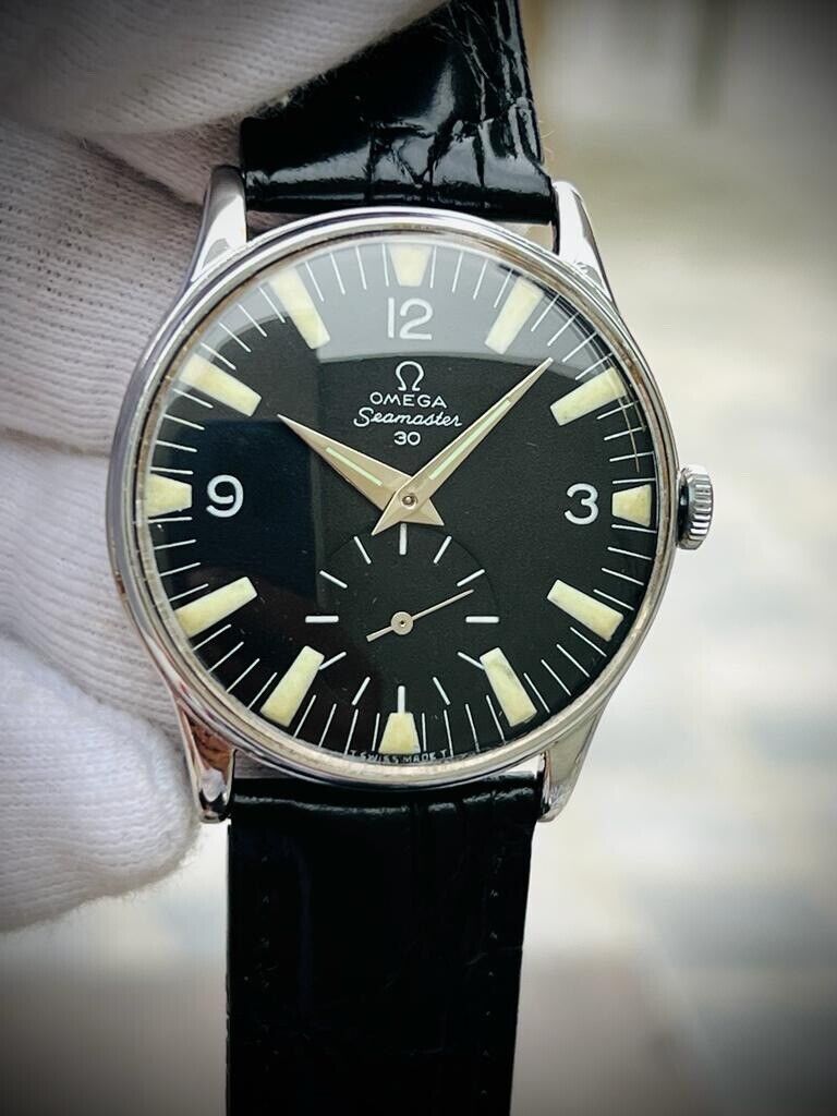 Vintage Omega Seamaster 30 Slim 38mm Manual Wind Sub Second Mens Watch 1960’s - Grab A Watch Co