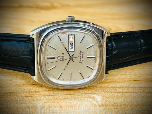 Vintage Omega Seamaster Grey Dial Quartz Day/Date Gents Watch 36mm, Swiss - Grab A Watch Co