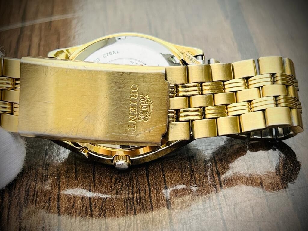 Vintage Orient 3 Star 50m NOS Gold Plated, Perfect Mens Watch 38mm - Grab A Watch Co