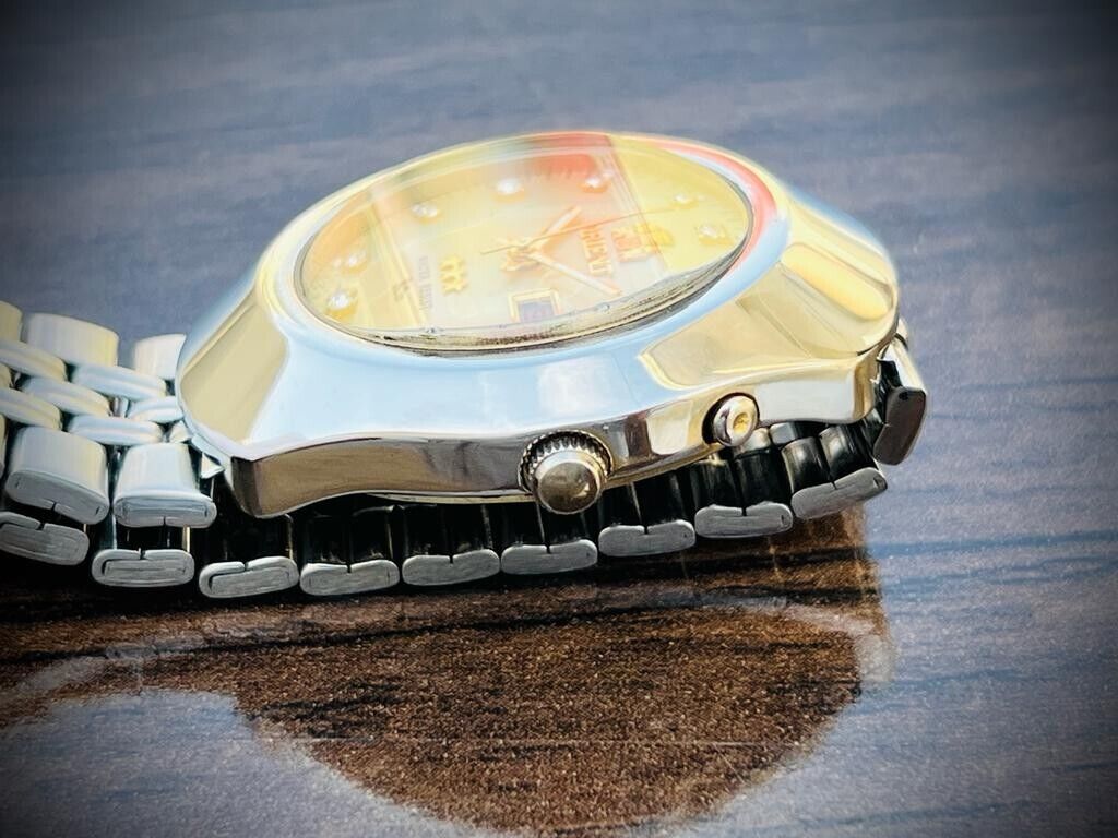 Vintage Orient 3 Star 50m Stunning Diamond Dial, Perfect Mens Watch 40mm - Grab A Watch Co