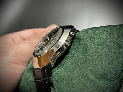 Vintage Orient 3 Star Sapphire Glass Black Dial (Date) 40mm Gents Watch, Japan - Grab A Watch Co