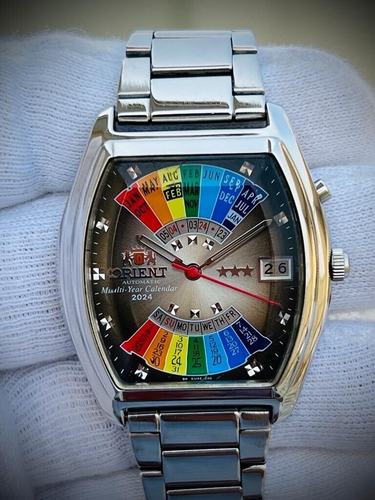 Vintage Orient Calendar Rainbow 🌈 2024 Automatic 37mm Mens Watch, Japan - Grab A Watch Co