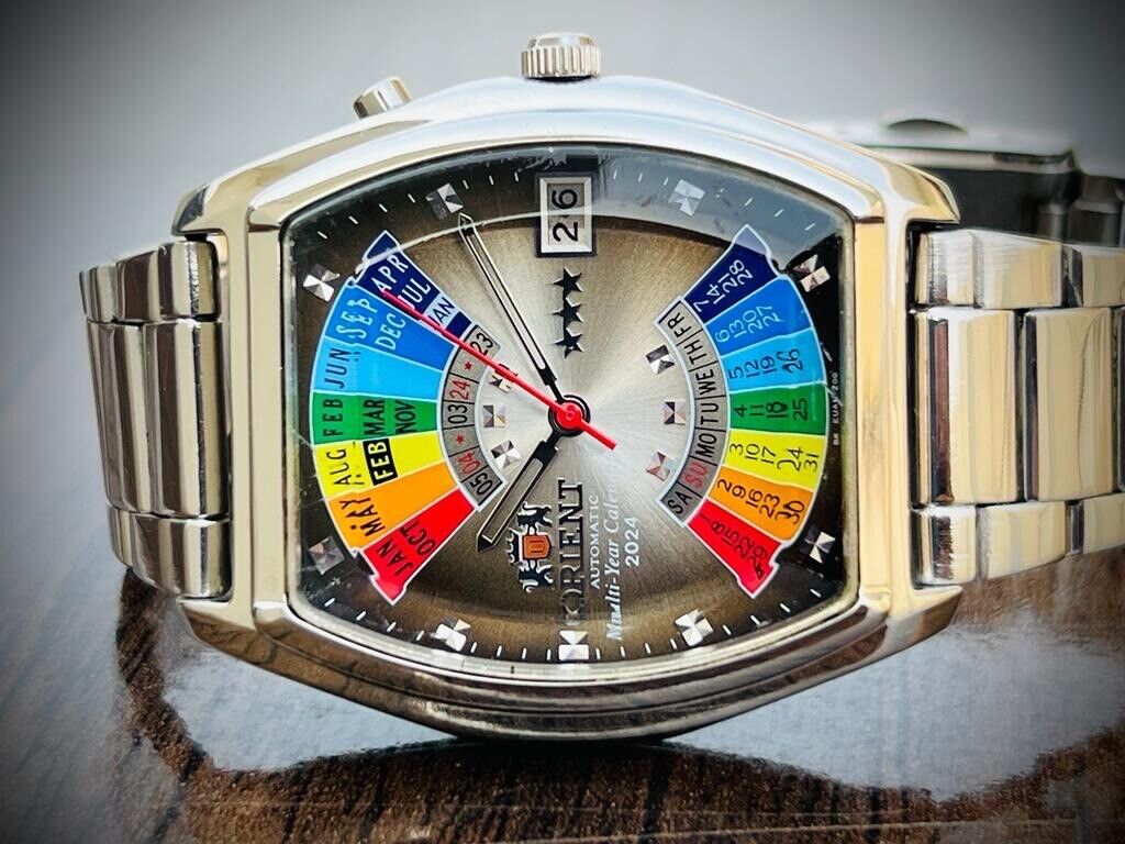 Vintage Orient Calendar Rainbow 🌈 2024 Automatic 37mm Mens Watch, Japan - Grab A Watch Co