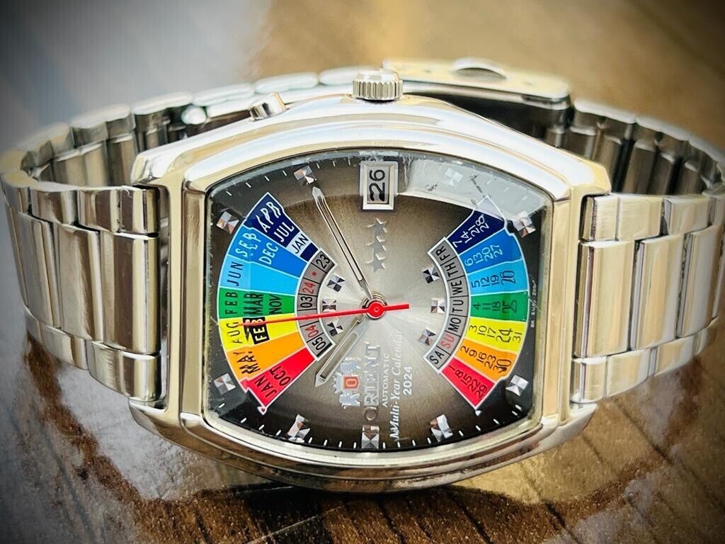 Vintage Orient Calendar Rainbow 🌈 2024 Automatic 37mm Mens Watch, Japan - Grab A Watch Co