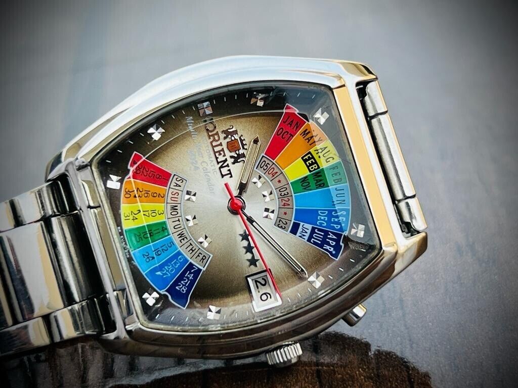 Vintage Orient Calendar Rainbow 🌈 2024 Automatic 37mm Mens Watch, Japan - Grab A Watch Co