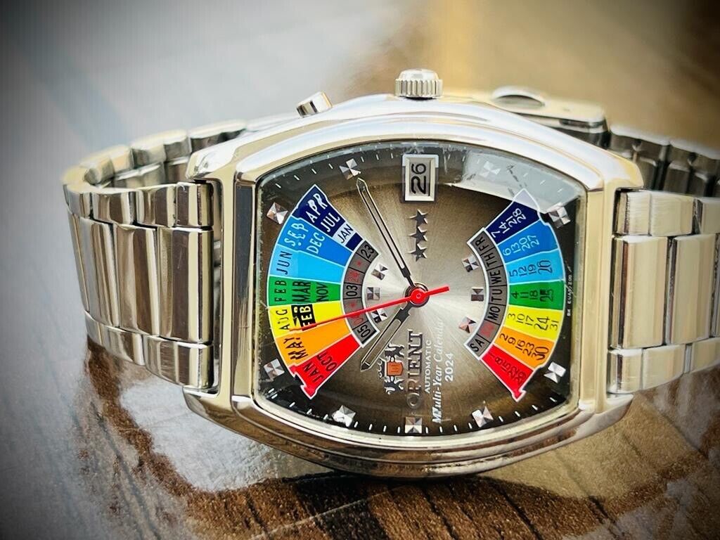 Vintage Orient Calendar Rainbow 🌈 2024 Automatic 37mm Mens Watch, Japan - Grab A Watch Co