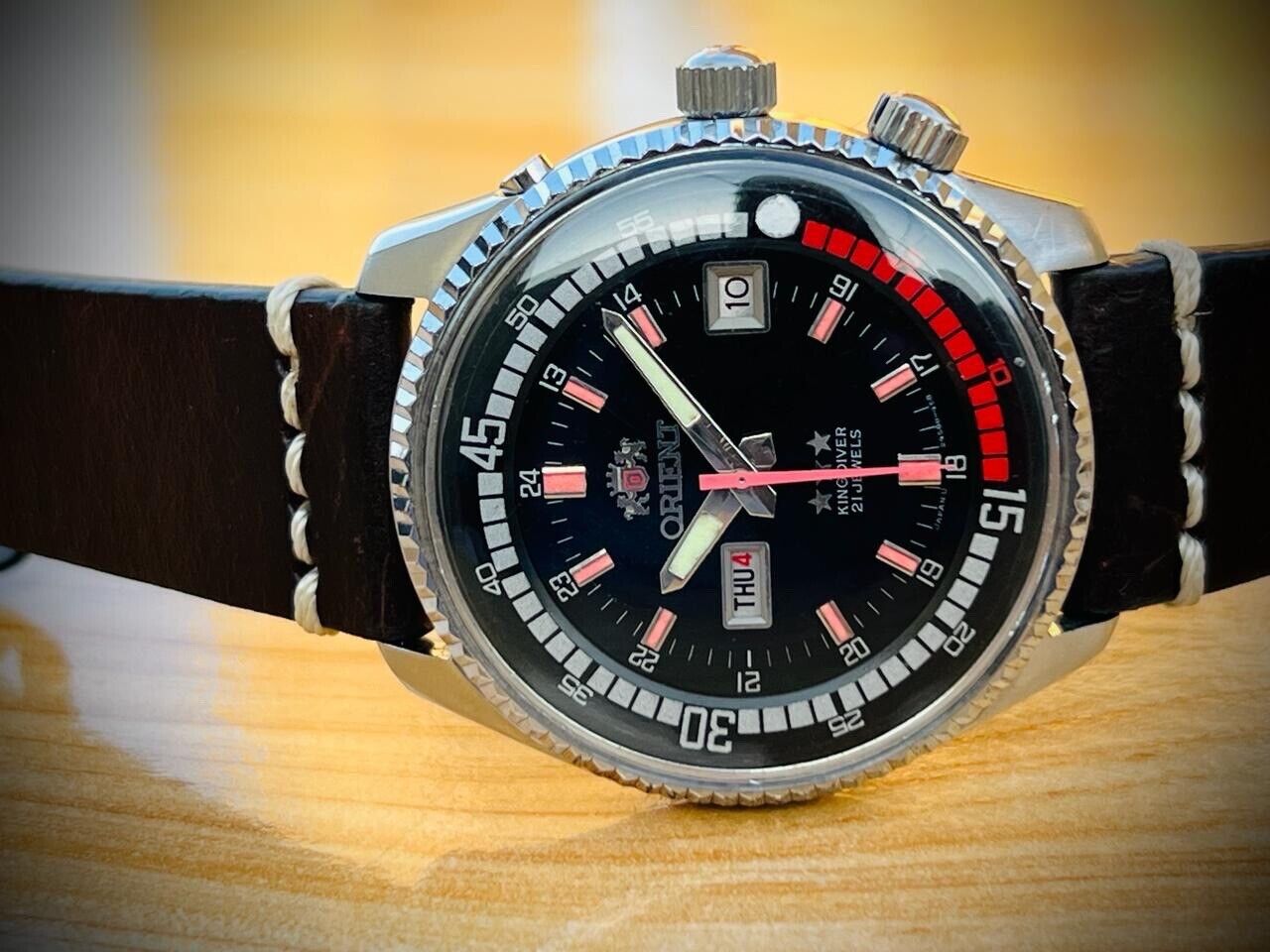 Vintage Orient King Diver Automatic 44mm 70’s Mens Watch, Rare - Grab A Watch Co