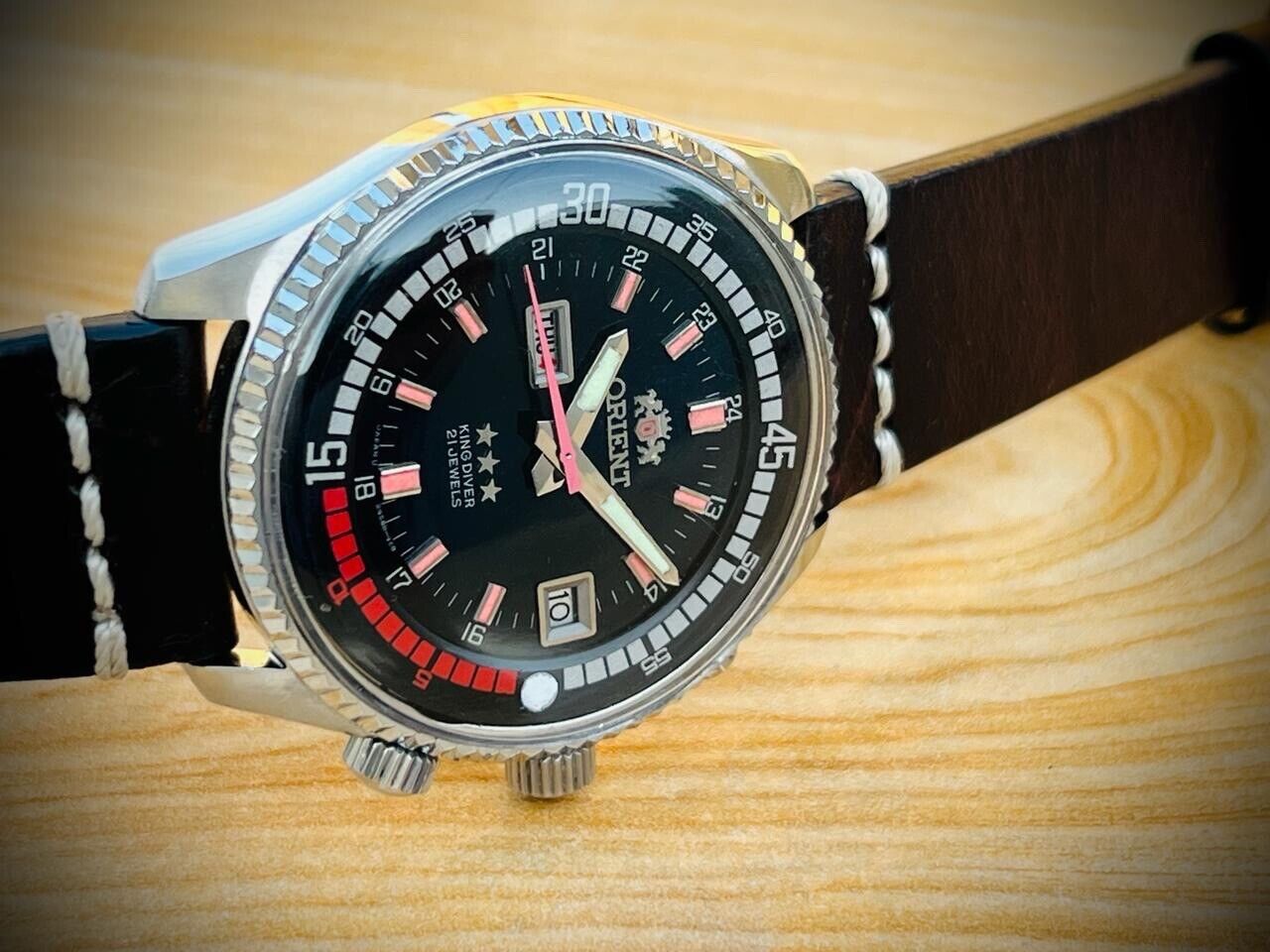 Vintage Orient King Diver Automatic 44mm 70’s Mens Watch, Rare - Grab A Watch Co