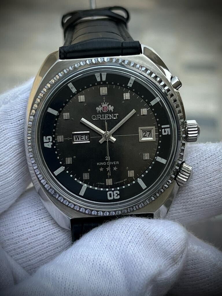 Vintage Orient King Diver Automatic 44mm 70’s Mens Watch, Rare - Grab A Watch Co
