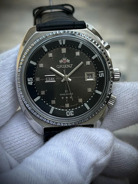 Vintage Orient King Diver Automatic 44mm 70’s Mens Watch, Rare - Grab A Watch Co