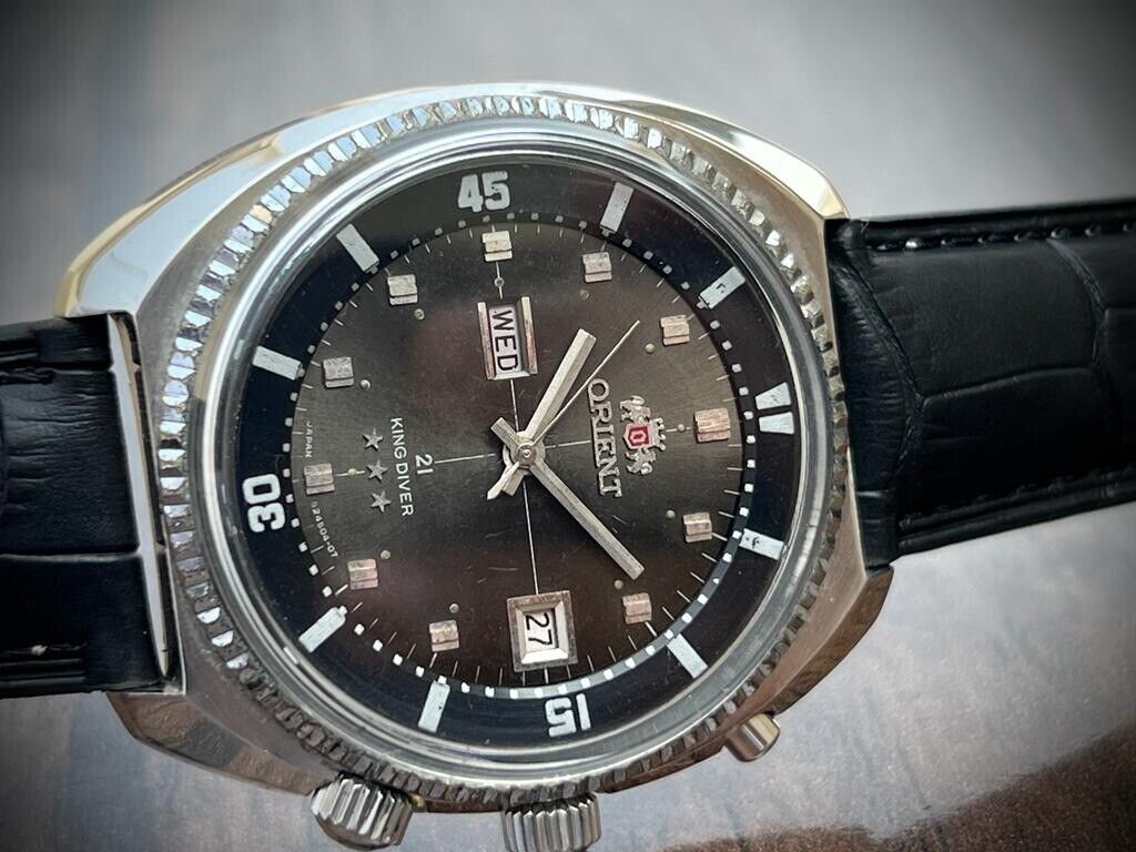 Vintage Orient King Diver Automatic 44mm 70’s Mens Watch, Rare - Grab A Watch Co