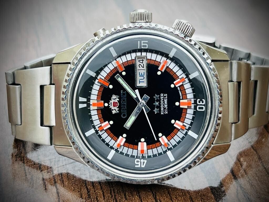 Vintage Orient King Diver Automatic 44mm 70’s Mens Watch, Rare - Grab A Watch Co