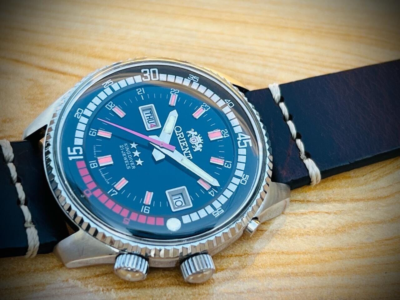 Vintage Orient King Diver Automatic 44mm 70’s Mens Watch, Rare - Grab A Watch Co