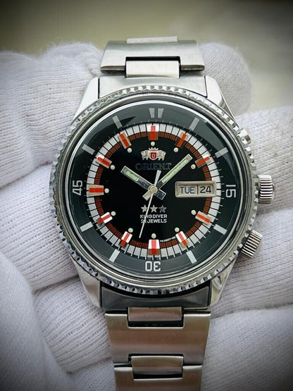 Vintage Orient King Diver Automatic 44mm 70’s Mens Watch, Rare - Grab A Watch Co
