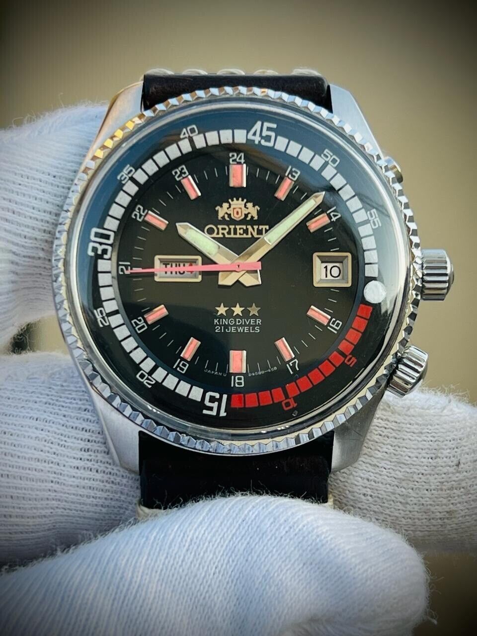 Vintage Orient King Diver Automatic 44mm 70’s Mens Watch, Rare - Grab A Watch Co
