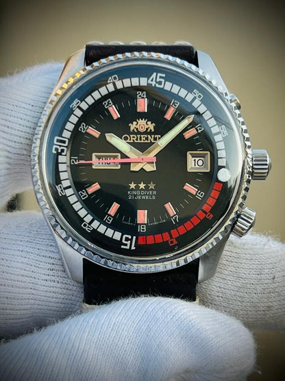 Vintage Orient King Diver Automatic 44mm 70’s Mens Watch, Rare - Grab A Watch Co