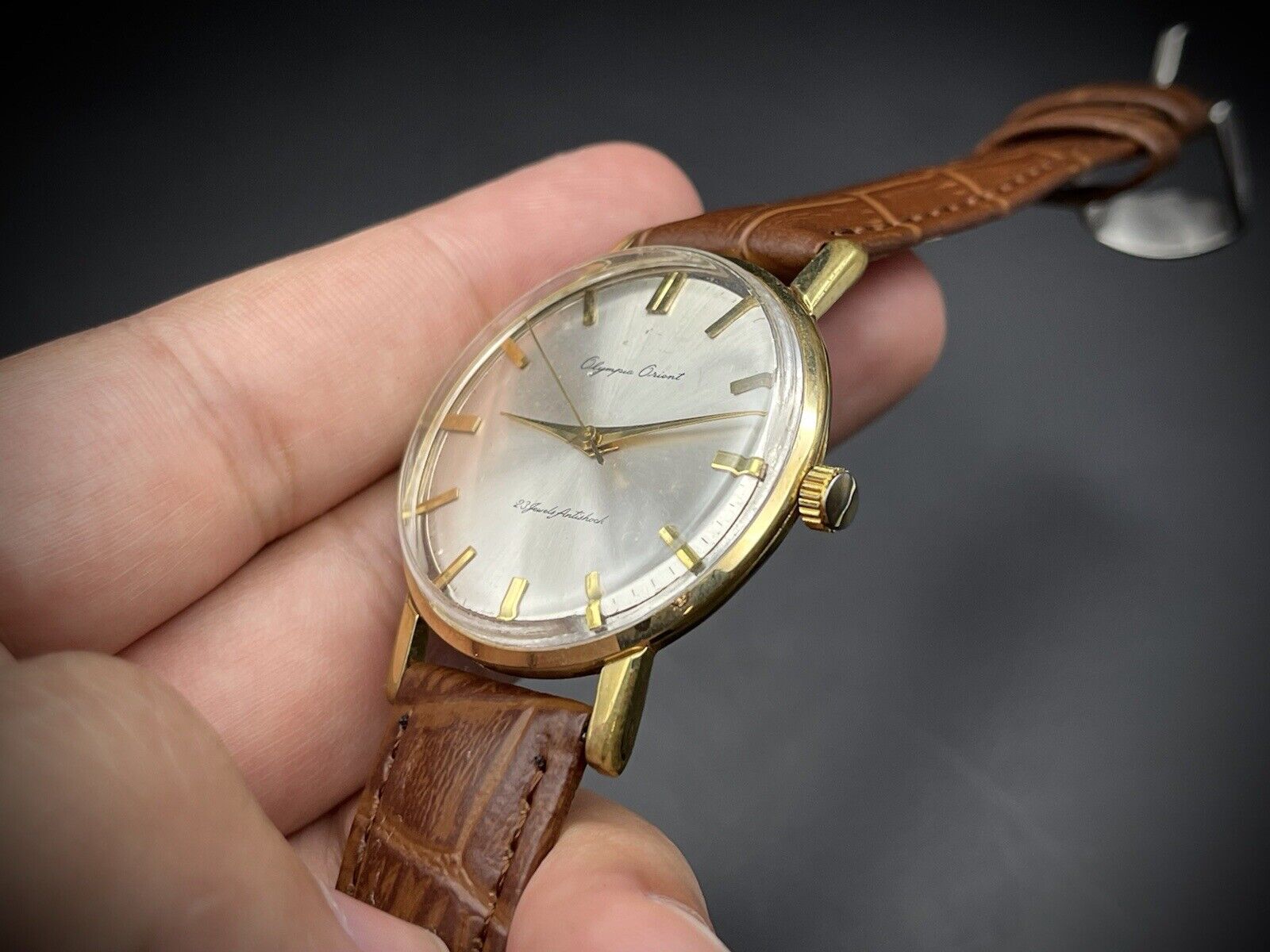 Vintage Orient Olympus Gold 23 Jewels Antishock Manual Wind Gents Watch, 36mm - Grab A Watch Co