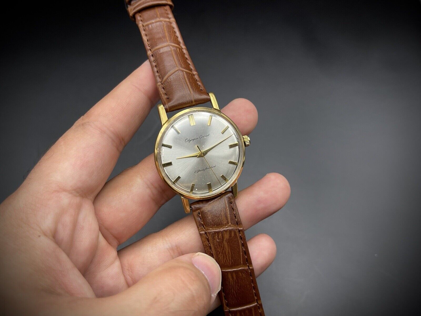 Vintage Orient Olympus Gold 23 Jewels Antishock Manual Wind Gents Watch, 36mm - Grab A Watch Co